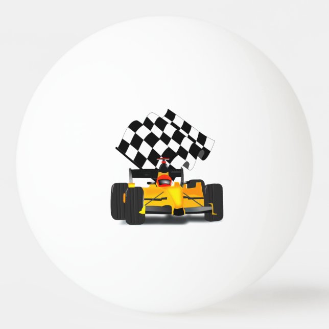 Bolinha De Ping Pong Carro Race Amarelo com Sinalizador Verificado (Verso)