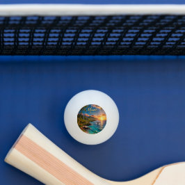 Bolinha De Ping Pong Cartaz de Viagem da Costa Tropical do Maui Havaí