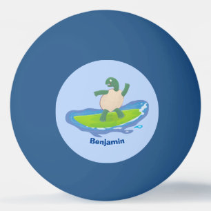 Bolinha De Ping Pong Cartografia de surf de tartaruga engraçada