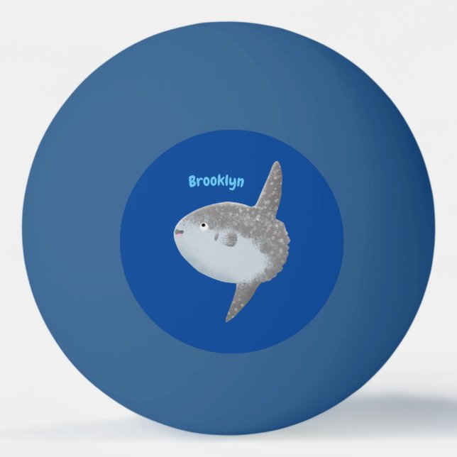 Bolinha De Ping Pong Cartografia fofa mola de peixe-sol oceânico (Frente)