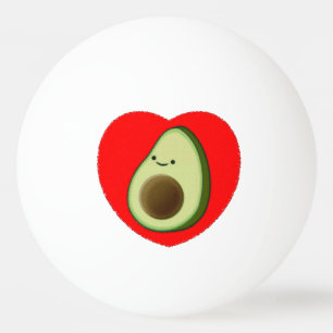 Bolinha De Ping Pong Cartoon Bonito Avocado Em Coração Vermelho