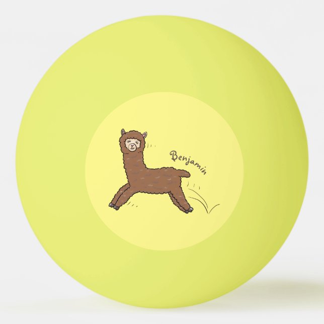 Bolinha De Ping Pong Cartoon castanho-branco e bonito (Frente)