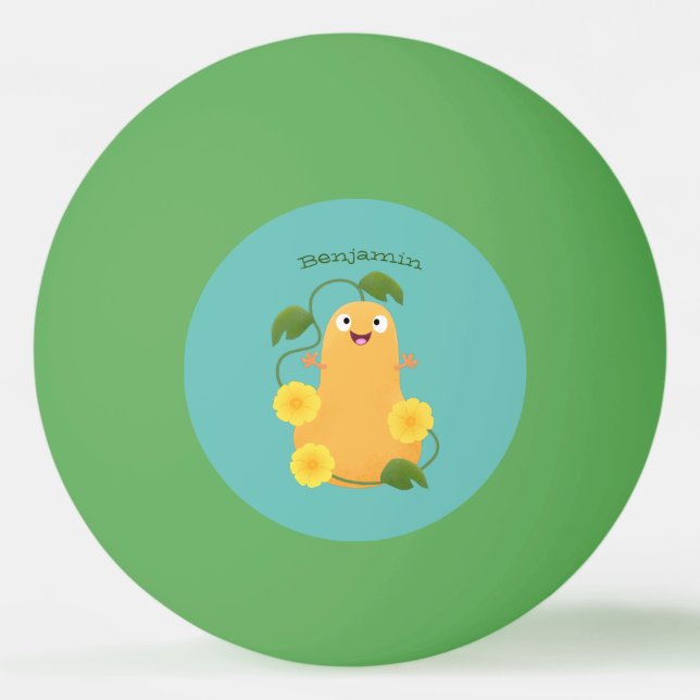 Bolinha De Ping Pong Cartoon de abóbora de abóbora-de-bico-branca (Frente)