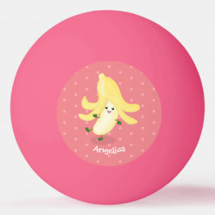 Bolinha De Ping Pong Cartoon de banana kawaii