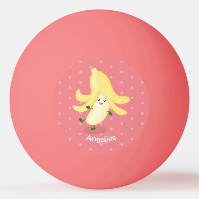 Bolinha De Ping Pong Cartoon de banana kawaii (Frente)