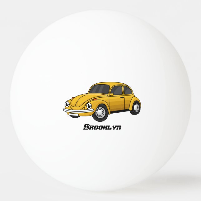Bolinha De Ping Pong Cartoon de carro clássico (Frente)