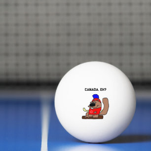 Bolinha De Ping Pong Cartoon de castor de hóquei em Camisa Folha de Car