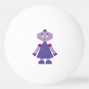 Bolinha De Ping Pong Cartoon de moça robô