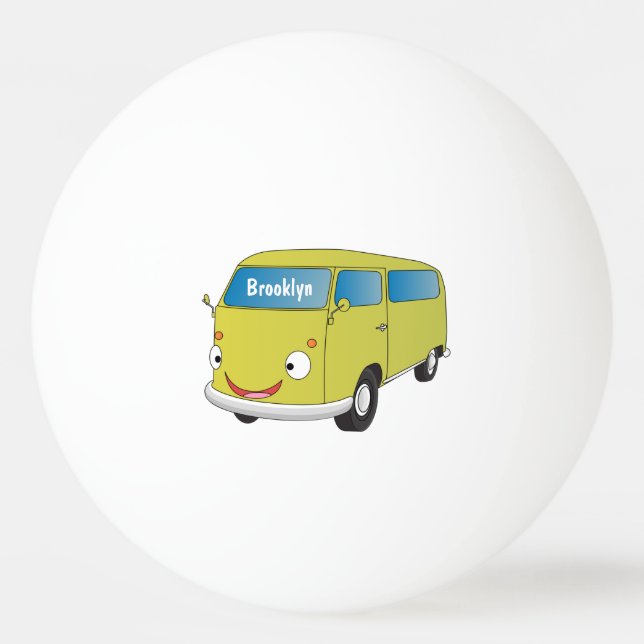 Bolinha De Ping Pong Cartoon do verde limão clássico (Frente)