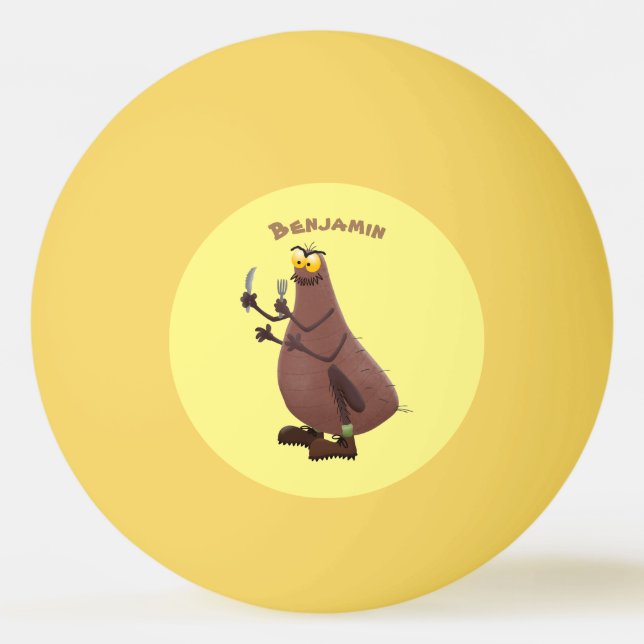 Bolinha De Ping Pong Cartoon feio e faminto (Frente)