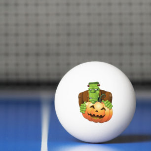 Bolinha De Ping Pong Cartoon Frankenstein Monster com Pumpkin