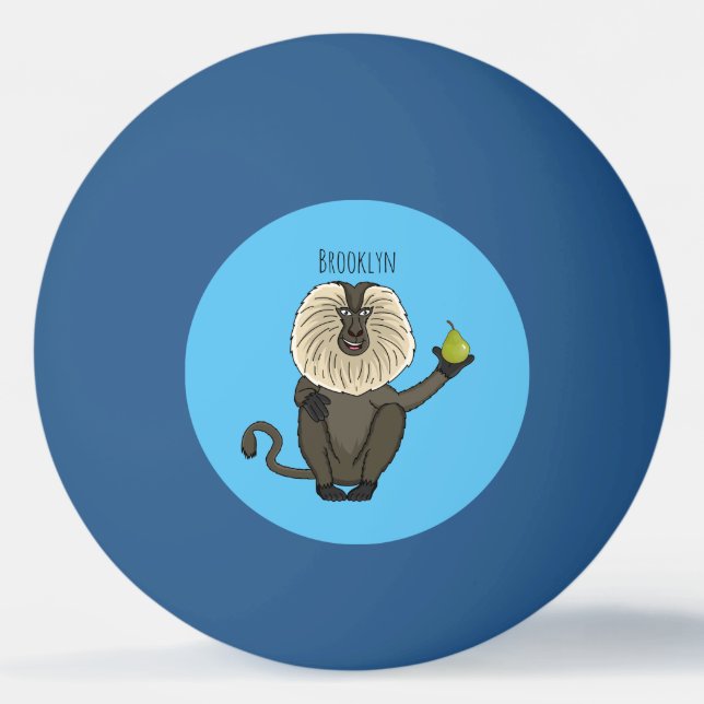 Bolinha De Ping Pong Cartoon macaco macaco-cauda-leão engraçado (Frente)
