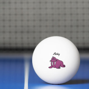 Bolinha De Ping Pong Cartoon Roxo-Corpo, Natureza Amiga Do Oceano
