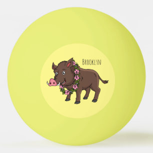 Bolinha De Ping Pong Cartoon selvagem e flores