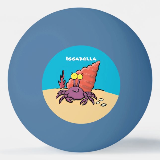 Bolinha De Ping Pong Cartum roxo engraçado e engraçado (Frente)