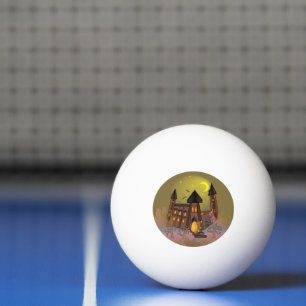 Bolinha De Ping Pong Casa das bruxas do Dia das Bruxas e castelo dos va