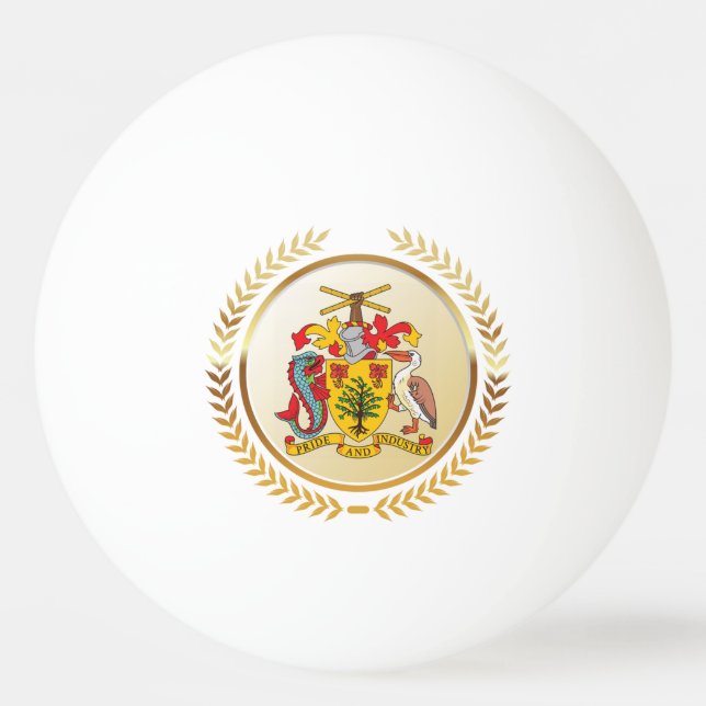 Bolinha De Ping Pong Casaco de Armas de Barbados (Frente)