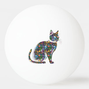 Bolinha De Ping Pong Cat and Flowers