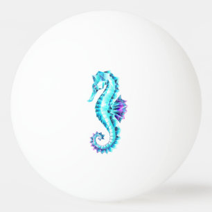 Bolinha De Ping Pong Cavalo de Gelo Cristal em Fundo Azul