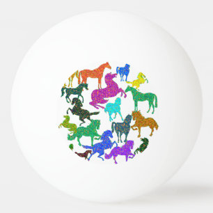 Bolinha De Ping Pong Cavalos do arco-íris - "Dotty sobre cavalos! "