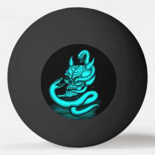 Bolinha De Ping Pong Caveira - Cabeça Diabo com Cobra