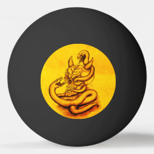Bolinha De Ping Pong Caveira - Cabeça Diabo com Cobra