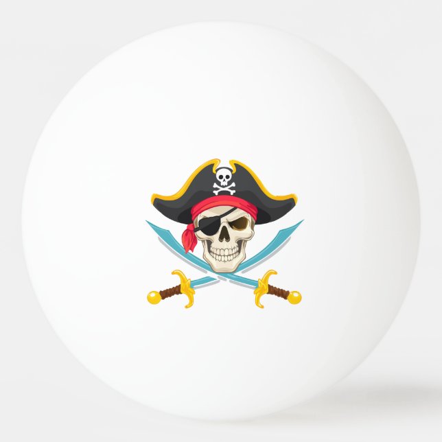 Bolinha De Ping Pong Caveira e sabres (Frente)
