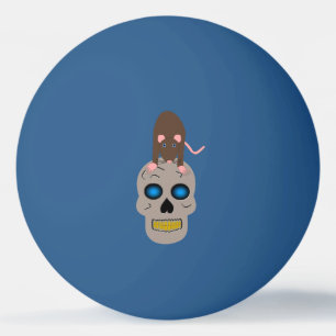 Bolinha De Ping Pong Caveira Gótica e Halloween Rato
