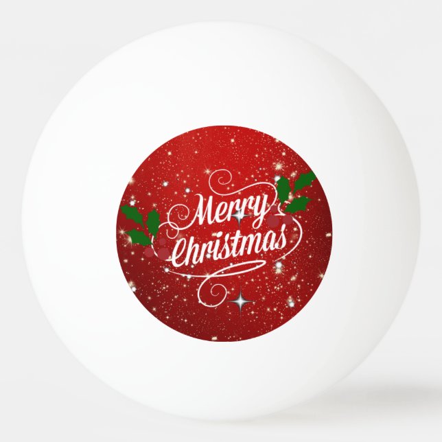 Bolinha De Ping Pong Celebration Red, Merry Christmas (Frente)