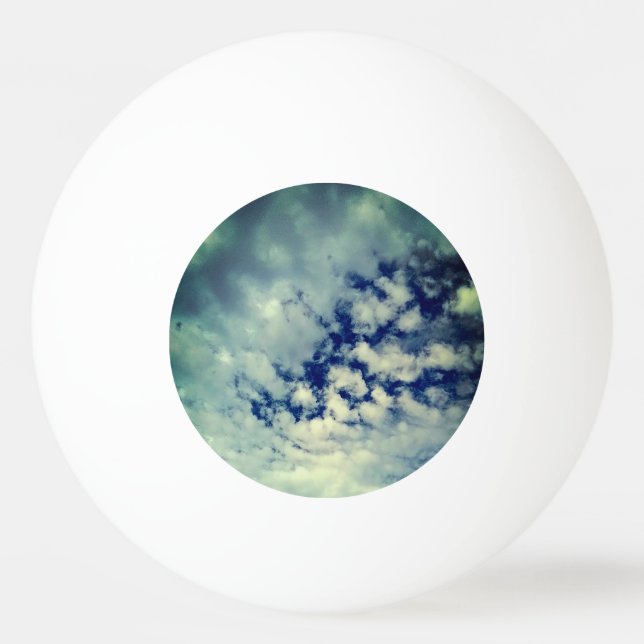 Bolinha De Ping Pong Céu escuro, espiando pelas nuvens (Frente)