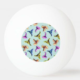 Bolinha De Ping Pong Chapéus antigos de aquarela: fundo azul.