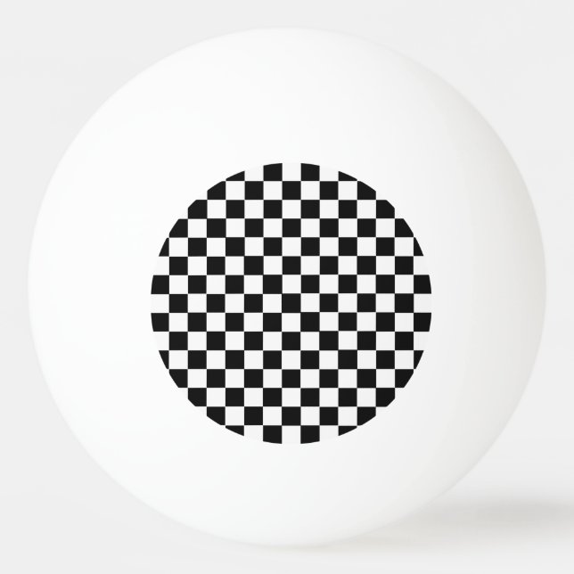 Bolinha De Ping Pong Checkerboard preto e branco clássico por STaylor (Frente)