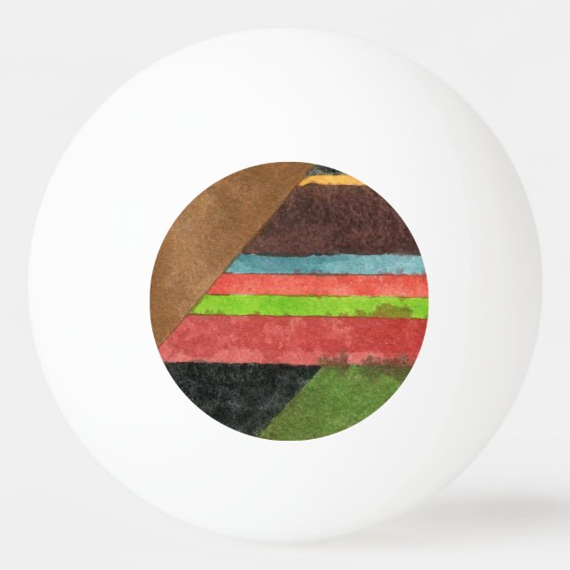 Bolinha De Ping Pong "Chevrons" Desenho Abstrato Ping Ball (Frente)