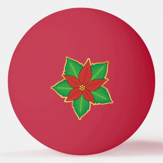 Bolinha De Ping Pong Christmas Poinsettia (Frente)