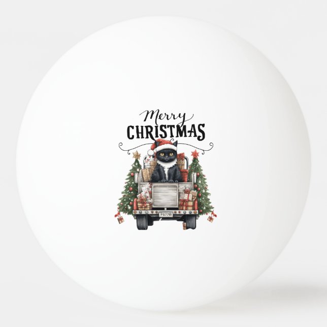 Bolinha De Ping Pong  Christmas  Tree for Player who loves Cat (Frente)