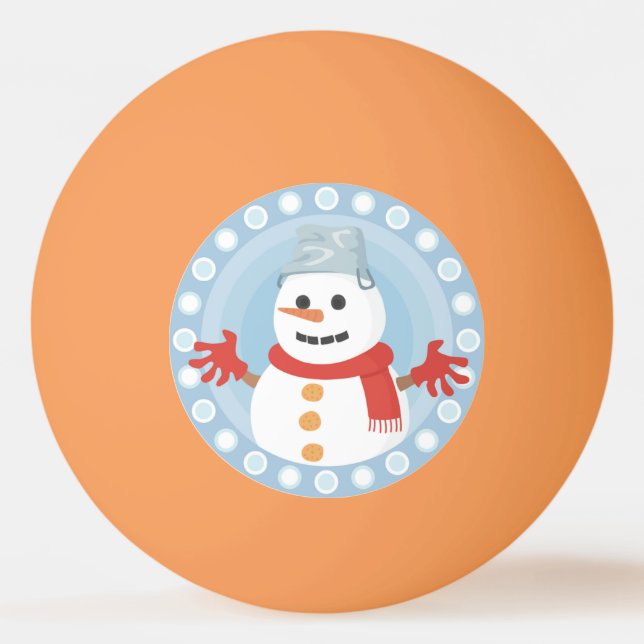 BOLINHA DE PING PONG CHRISTMAS WINTER SNOWMAN (Frente)