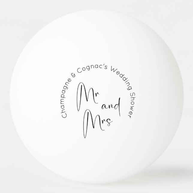 Bolinha De Ping Pong Chuva de Casamento Rota Moderna Sr e Sra (Frente)