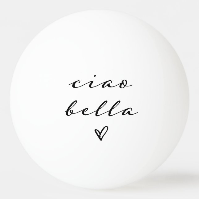 Bolinha De Ping Pong Ciao Bella | Script Moderno Italiano com Coração (Frente)