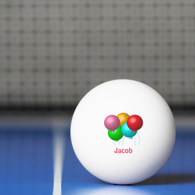 Bolinha De Ping Pong Cinco Balões de Aniversário Personalizados (Líquido)