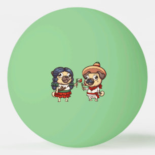 Bolinha De Ping Pong Cinco de Mayo Pugs Ping Pong Balls