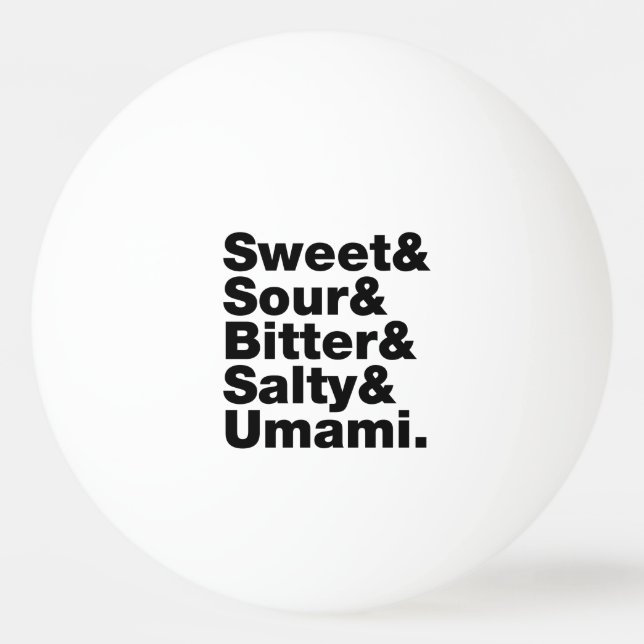 Bolinha De Ping Pong Cinco gostos básicos (Frente)
