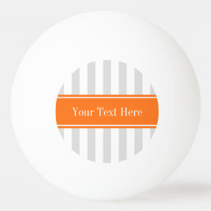 Bolinha De Ping Pong Cinza Lt White Stripe Pumpkin Orange Name Monogram