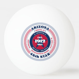Bolinha De Ping Pong Círculo de Arizona vermelho, branco e azul