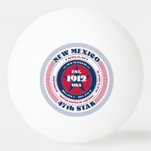 Bolinha De Ping Pong Círculo Novo México Vermelho, Branco e Azul