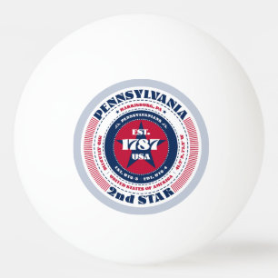 Bolinha De Ping Pong Círculo vermelho, branco e azul da Pensilvânia
