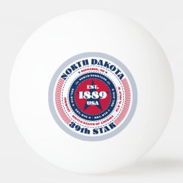 Bolinha De Ping Pong Círculo Vermelho, Branco e Azul de Dakota do Norte