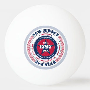 Bolinha De Ping Pong Círculo Vermelho, Branco e Azul de Nova Jersey