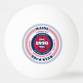 Bolinha De Ping Pong Círculo Vermelho, Branco e Azul Maine