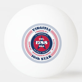 Bolinha De Ping Pong Círculo Vermelho, Branco e Azul Virgínia