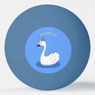 Bolinha De Ping Pong Cisne branco bonito com desenho animado